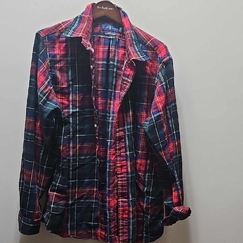 Ralph Lauren Red and Blue Plaid Flannel Shirt